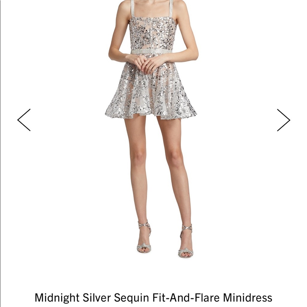 Bronx & Banco Midnight Silver Sequin Fit-And-Flare Minidress